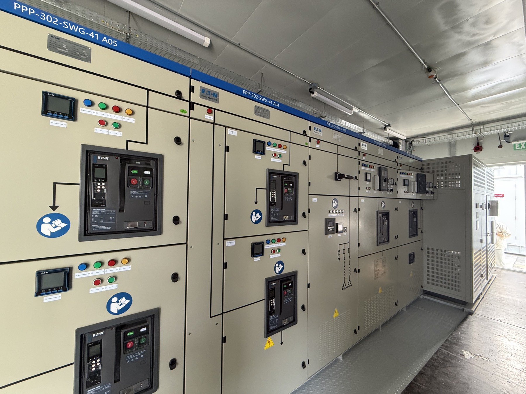 Installed switchgear inside a modular E-House