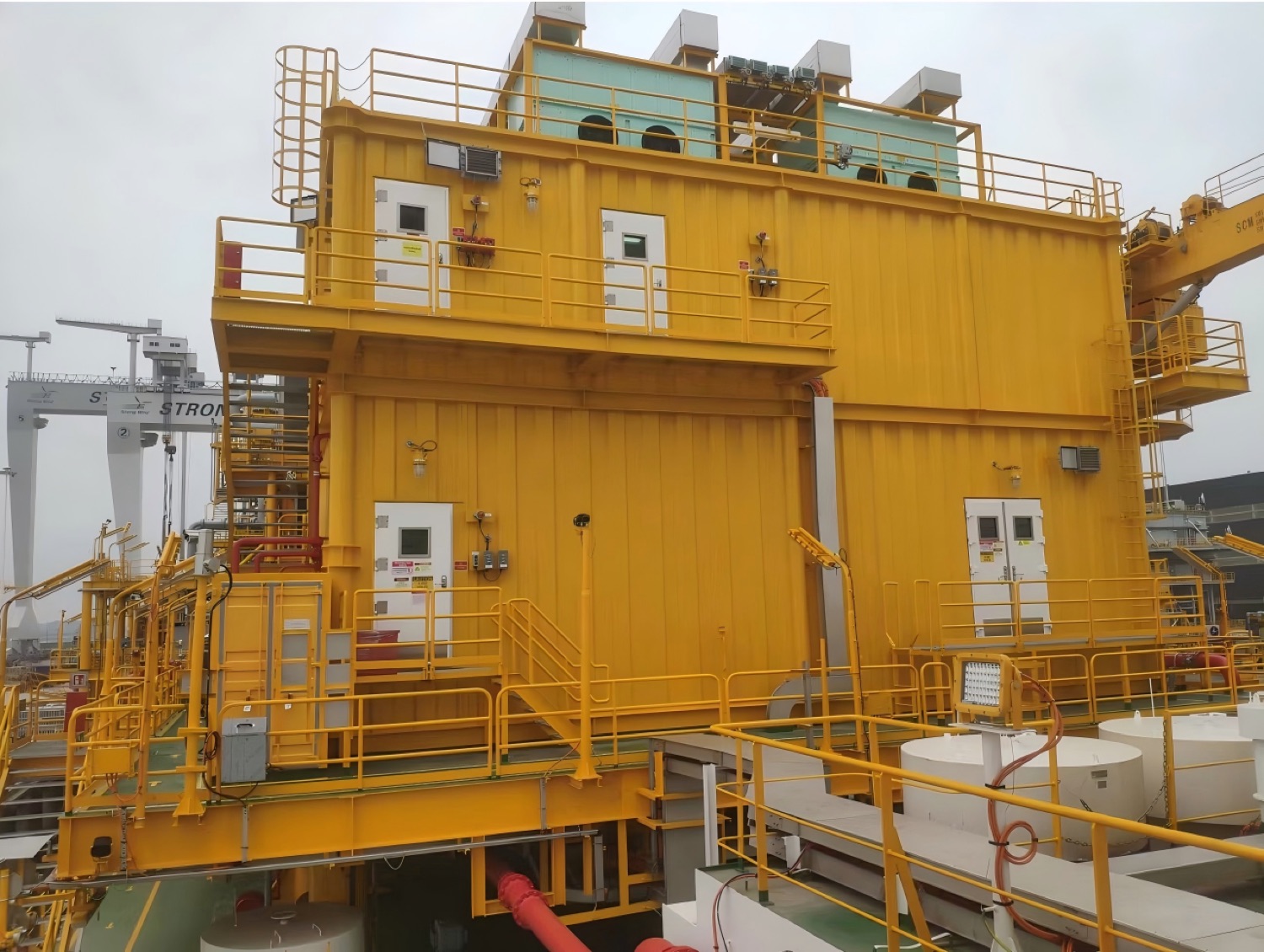 Yellow offshore modular electrical house