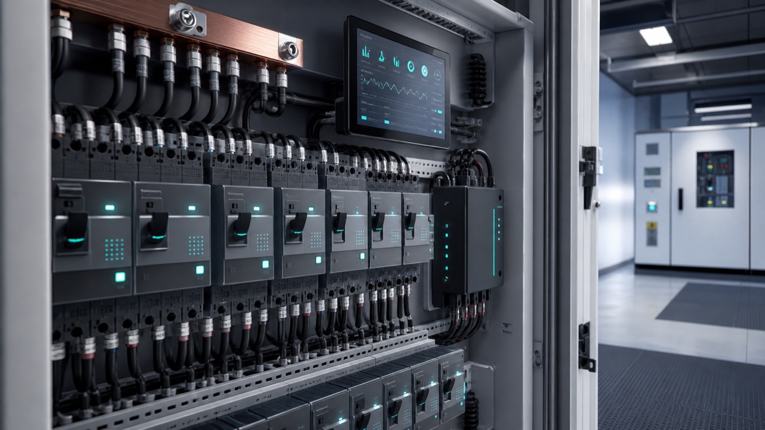 3D smart circuit breaker panel with metering gateway and low-voltage distribution cabinet