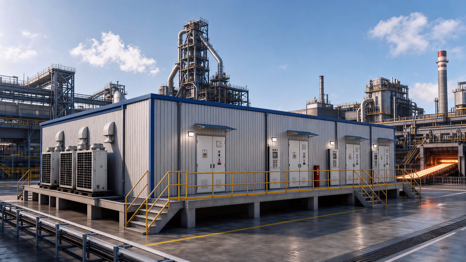 Steel plant fan retrofit reference with E-House solution